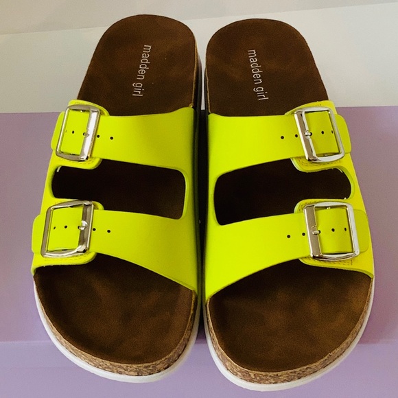 Madden Girl Shoes - 🚫Sold 🚫Steve Madden (9) yellow neon slide